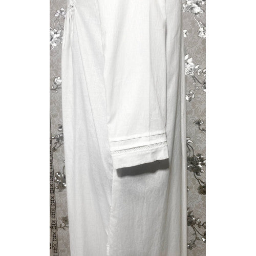 SoieRose 100% White Cotton Lace Trim Victorian Nightgown - SR-1025