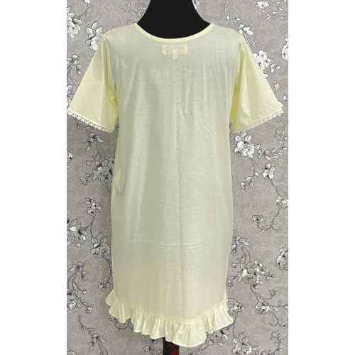 SoieRose 1106 Lace Victorian Nightgown Timeless Vintage Sleepwear - Light Yellow