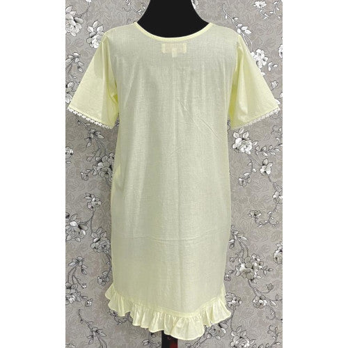 SoieRose 1106 Lace Victorian Nightgown Timeless Vintage Sleepwear - Light Yellow