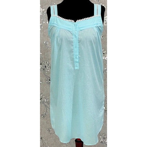 SoieRose Sleek 100% Cotton Victorian Nightgown – Celeste - SR1119