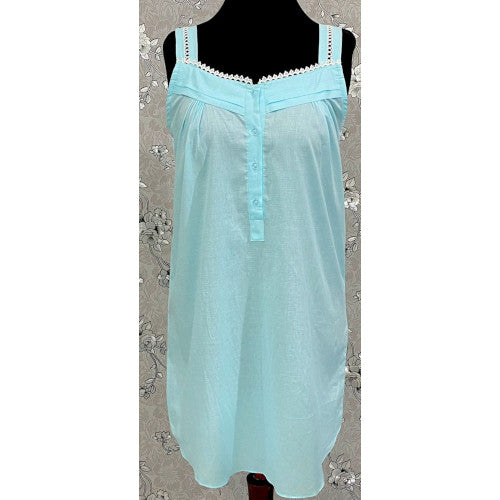SoieRose Sleek 100% Cotton Victorian Nightgown – Celeste - SR1119