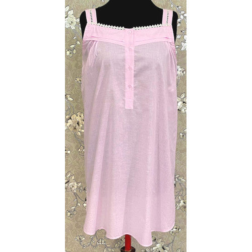 SoieRose Sleek 100% Cotton Victorian Nightgown – Pink - SR1118