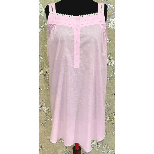 SoieRose Sleek 100% Cotton Victorian Nightgown – Pink - SR1118