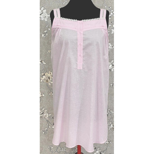 SoieRose Sleek 100% Cotton Victorian Nightgown – Pale Pink - SR1120
