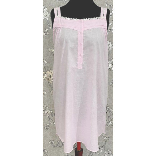 SoieRose Sleek 100% Cotton Victorian Nightgown – Pale Pink - SR1120
