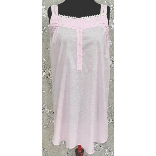 SoieRose Sleek 100% Cotton Victorian Nightgown – Pale Pink - SR1120