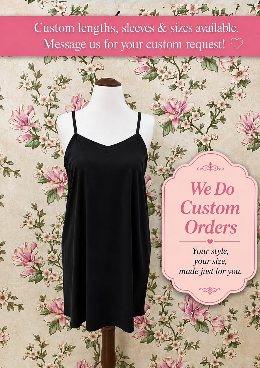 SoieRose Black Cotton Modesty Layer Full Slip with Adjustable Strap SR-1330