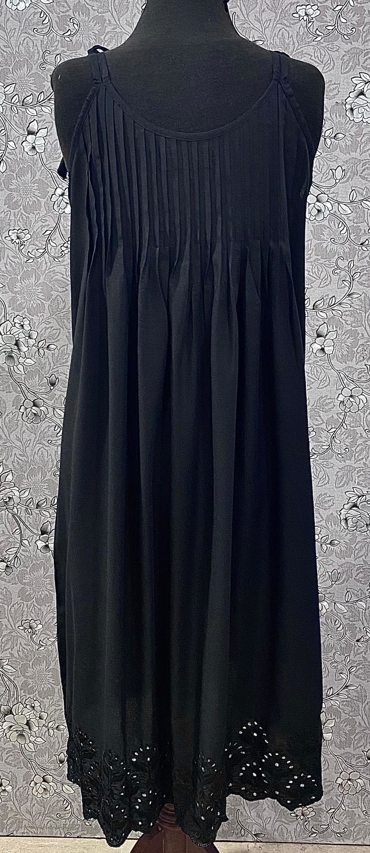 SoieRose Black Victorian Cotton Nightgown – SR-1186 – Cottagecore Sleepwear
