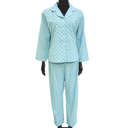 SoieRose Cotton Long Sleeve Pajama Set – Cloud Green - SR-1088