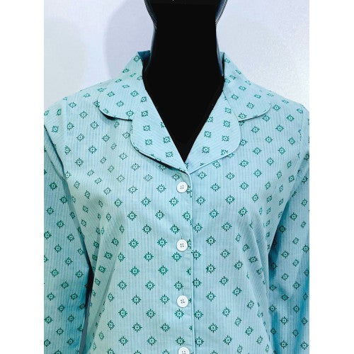 SoieRose Cotton Long Sleeve Pajama Set – Cloud Green - SR-1088