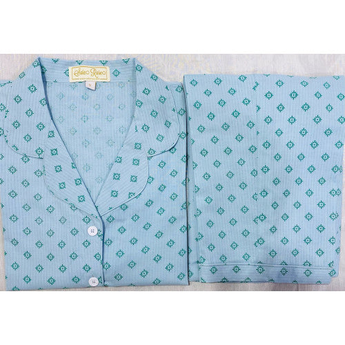 SoieRose Cotton Long Sleeve Pajama Set – Cloud Green - SR-1088