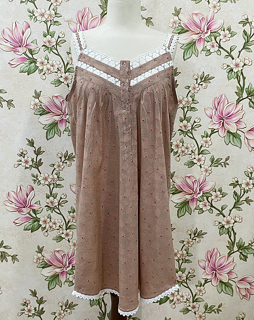 SoieRose Cotton Victorian Lace Trim Cottagecore Nightgown SR-1283