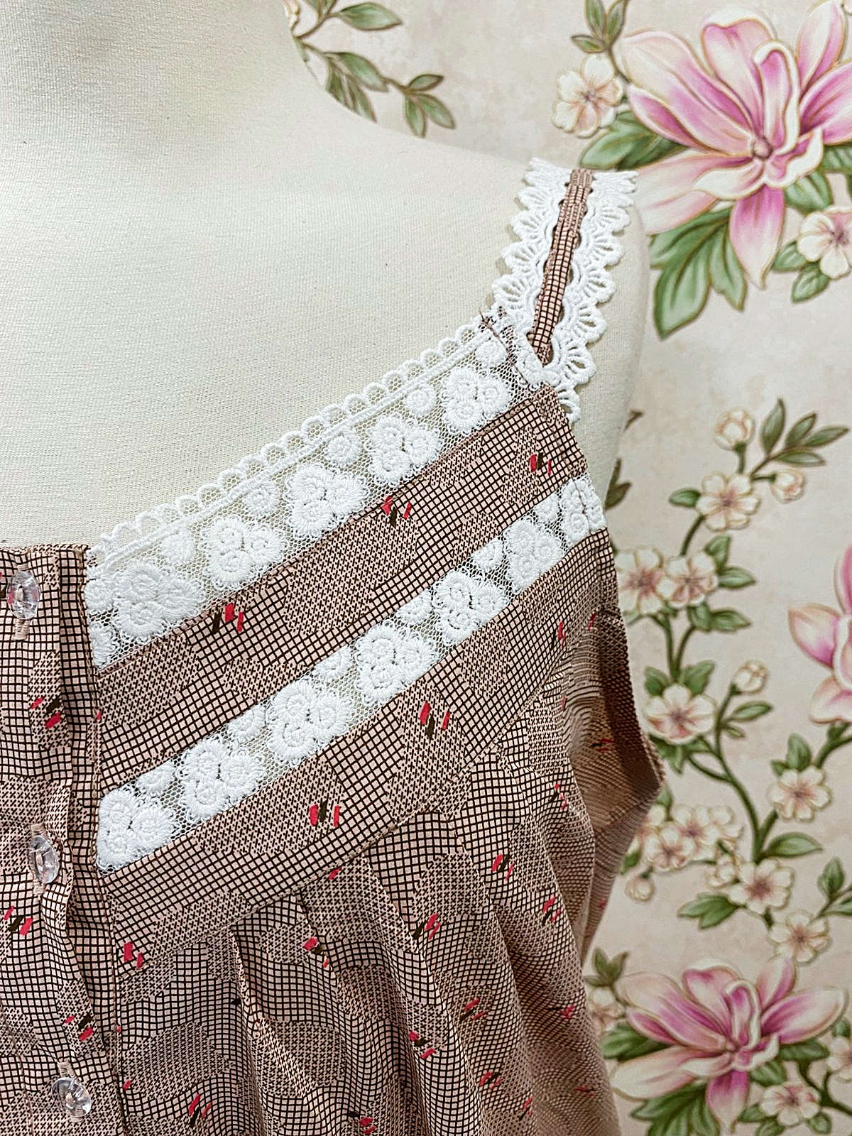 SoieRose Cotton Victorian Lace Trim Cottagecore Nightgown SR-1283