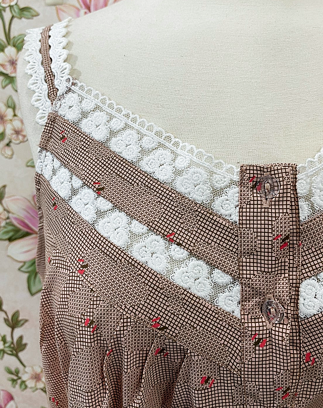 SoieRose Cotton Victorian Lace Trim Cottagecore Nightgown SR-1283