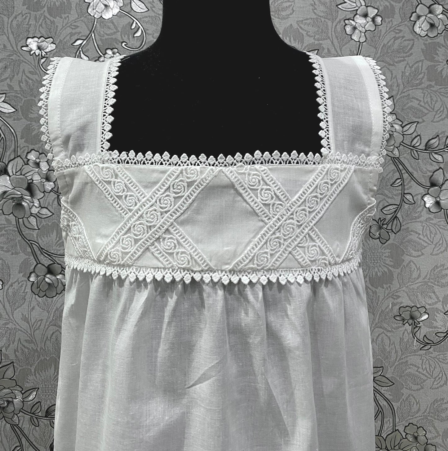 SoieRose Girls Victorian 100% Cotton Nightgown | Youth White Lace heirloom Dress | Ages 0–10 Years