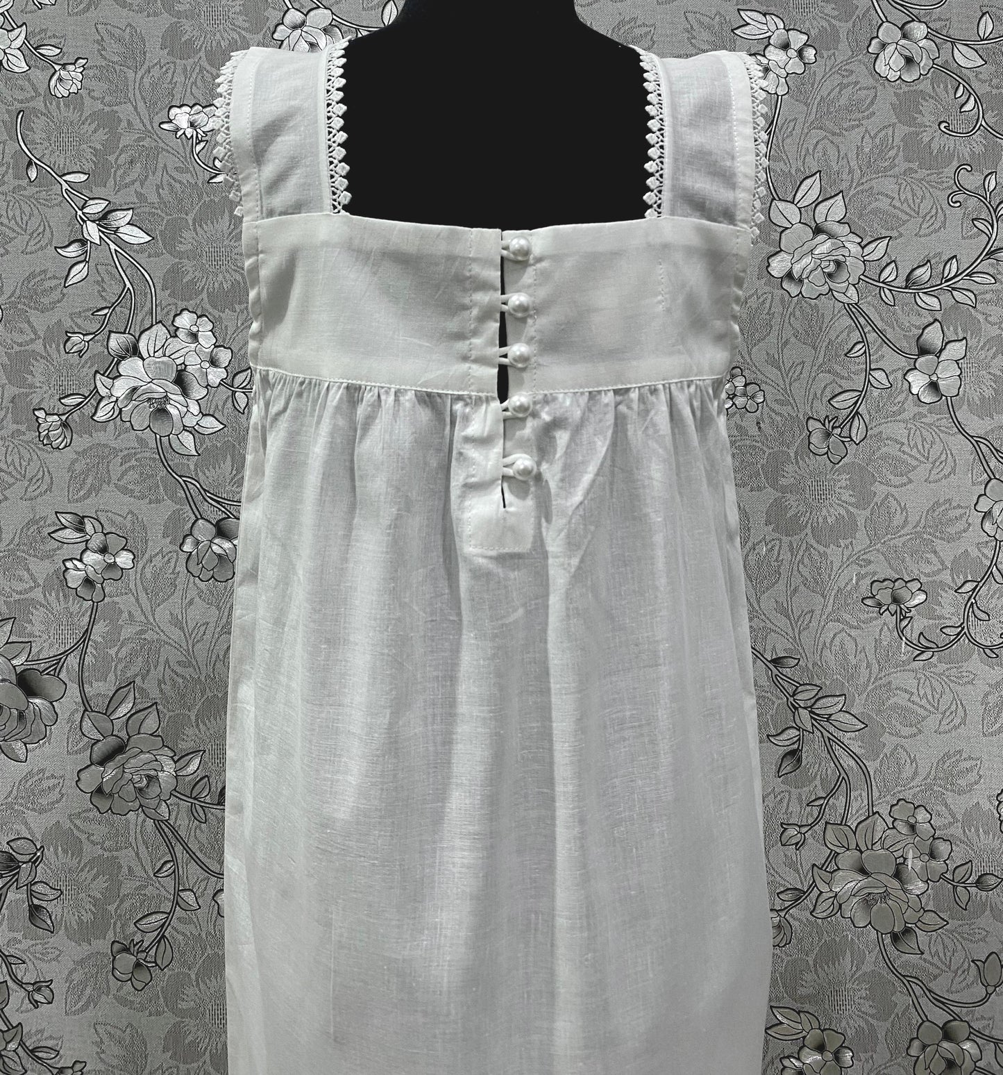 SoieRose Girls Victorian 100% Cotton Nightgown | Youth White Lace heirloom Dress | Ages 0–10 Years