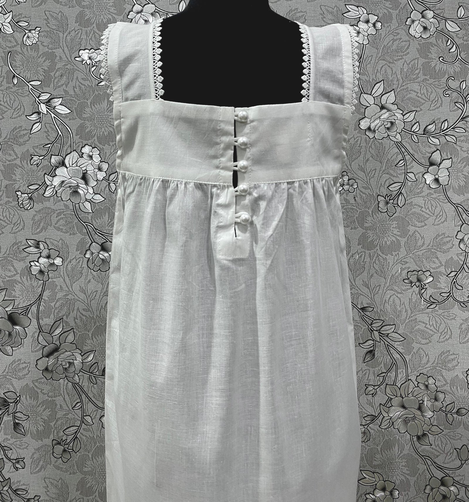 SoieRose Girls Victorian 100% Cotton Nightgown | Youth White Lace heirloom Dress | Ages 0–10 Years