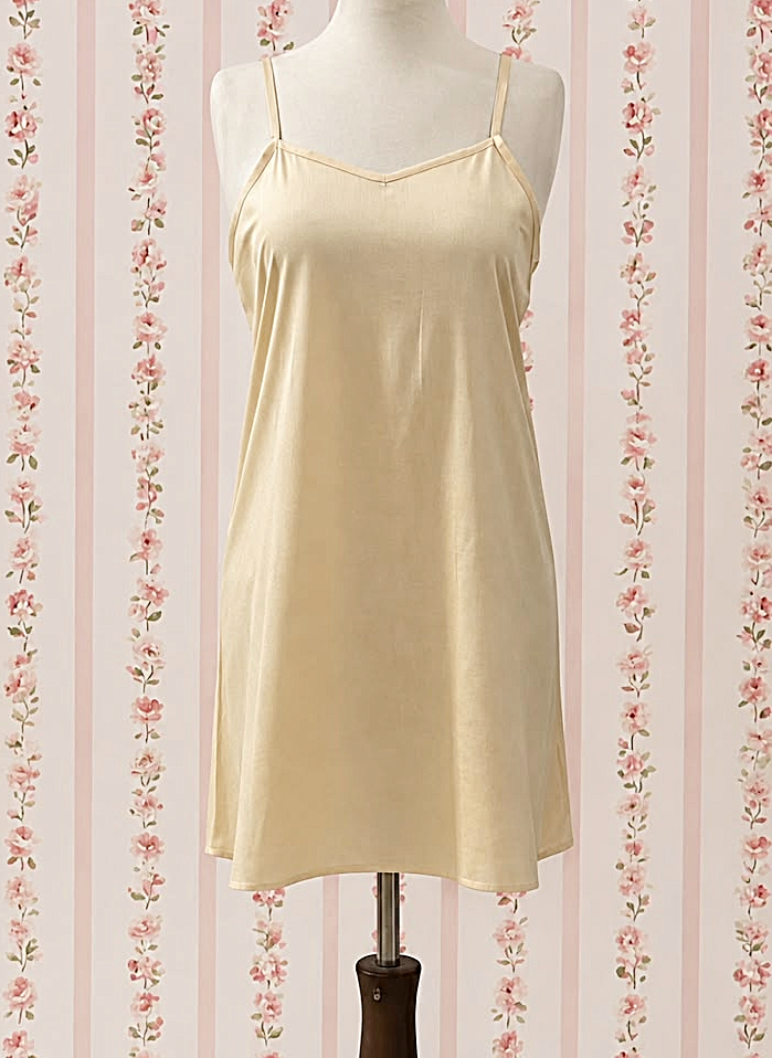 SoieRose Nude 100% Cotton Cami Slip Chemise Under Dress - SR-1336