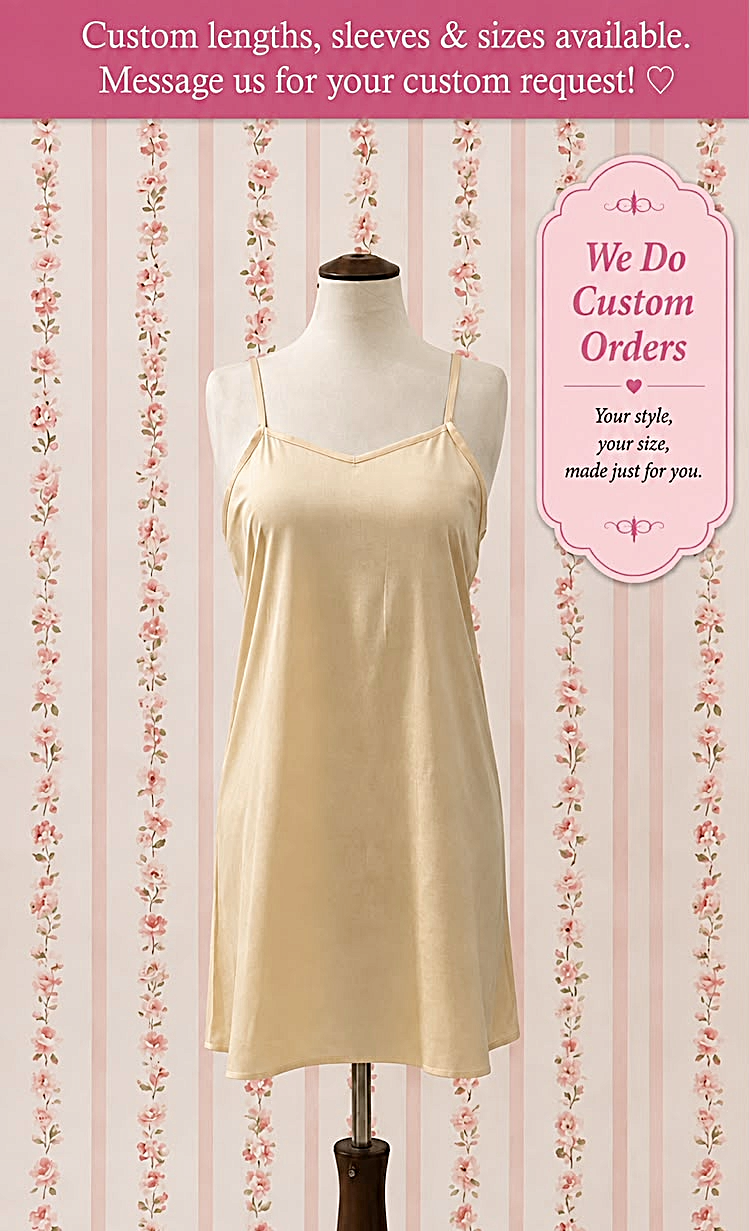 SoieRose Nude 100% Cotton Cami Slip Chemise Under Dress - SR-1336