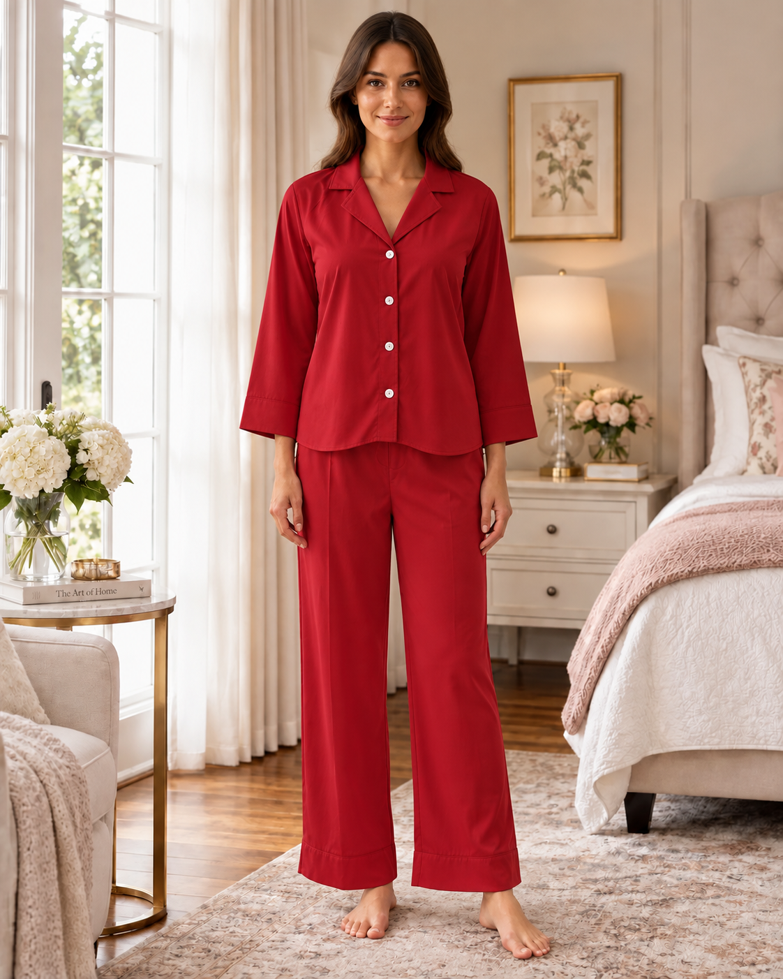 SoieRose 100% Cotton Classic Cotton Pajama Set for Women - SR-1343