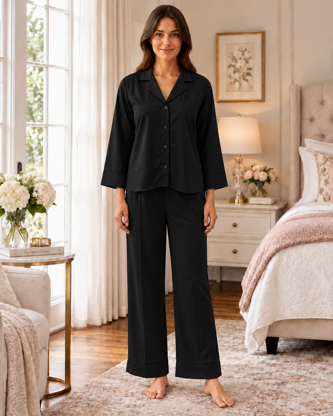 SoieRose 100% Cotton Classic Cotton Pajama Set for Women - SR-1343