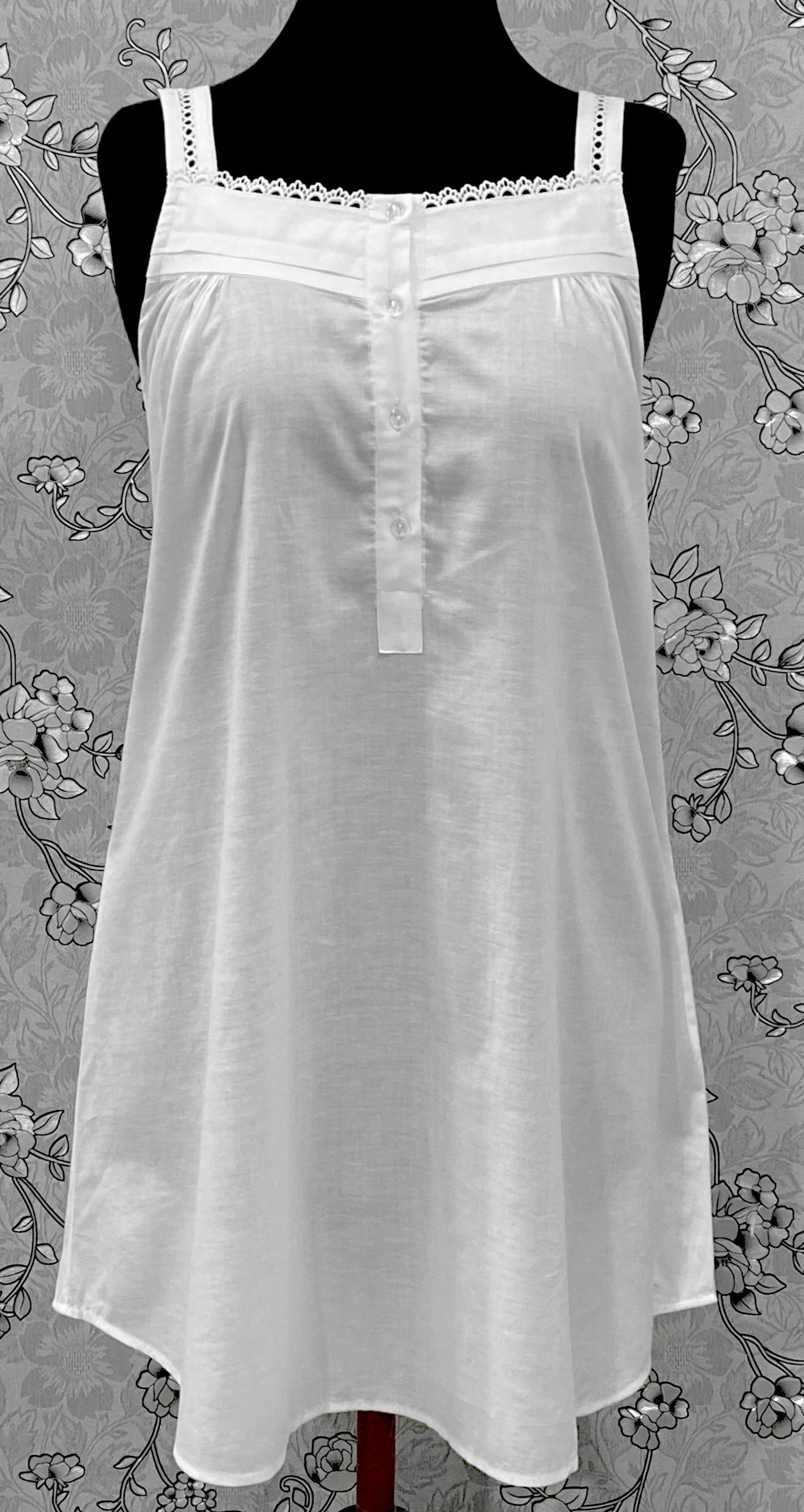 SoieRose White 100% Cotton Victorian Nightgown-SR-1003