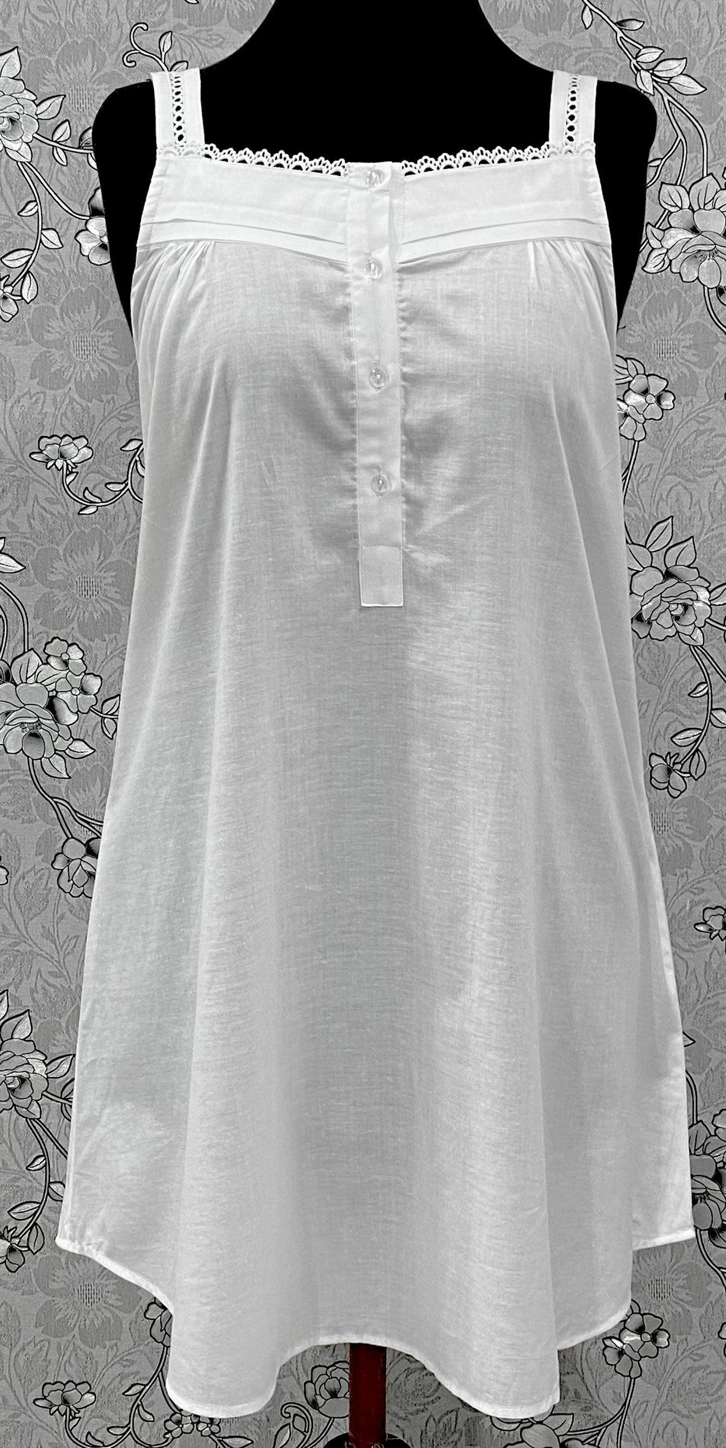 SoieRose White 100% Cotton Victorian Nightgown-SR-1003
