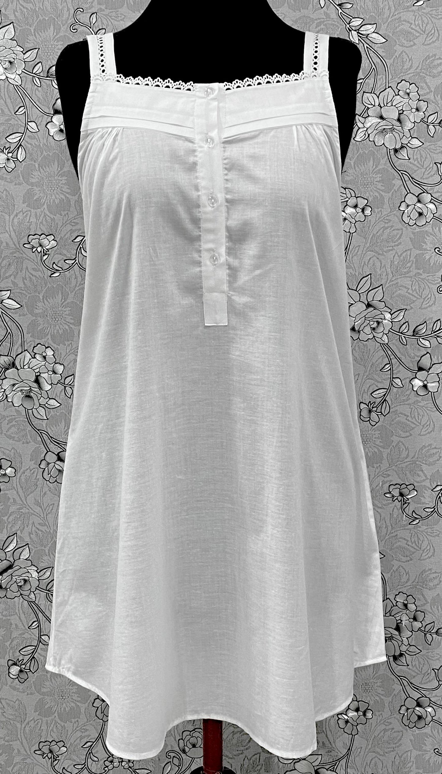 SoieRose White 100% Cotton Victorian Nightgown-SR-1003