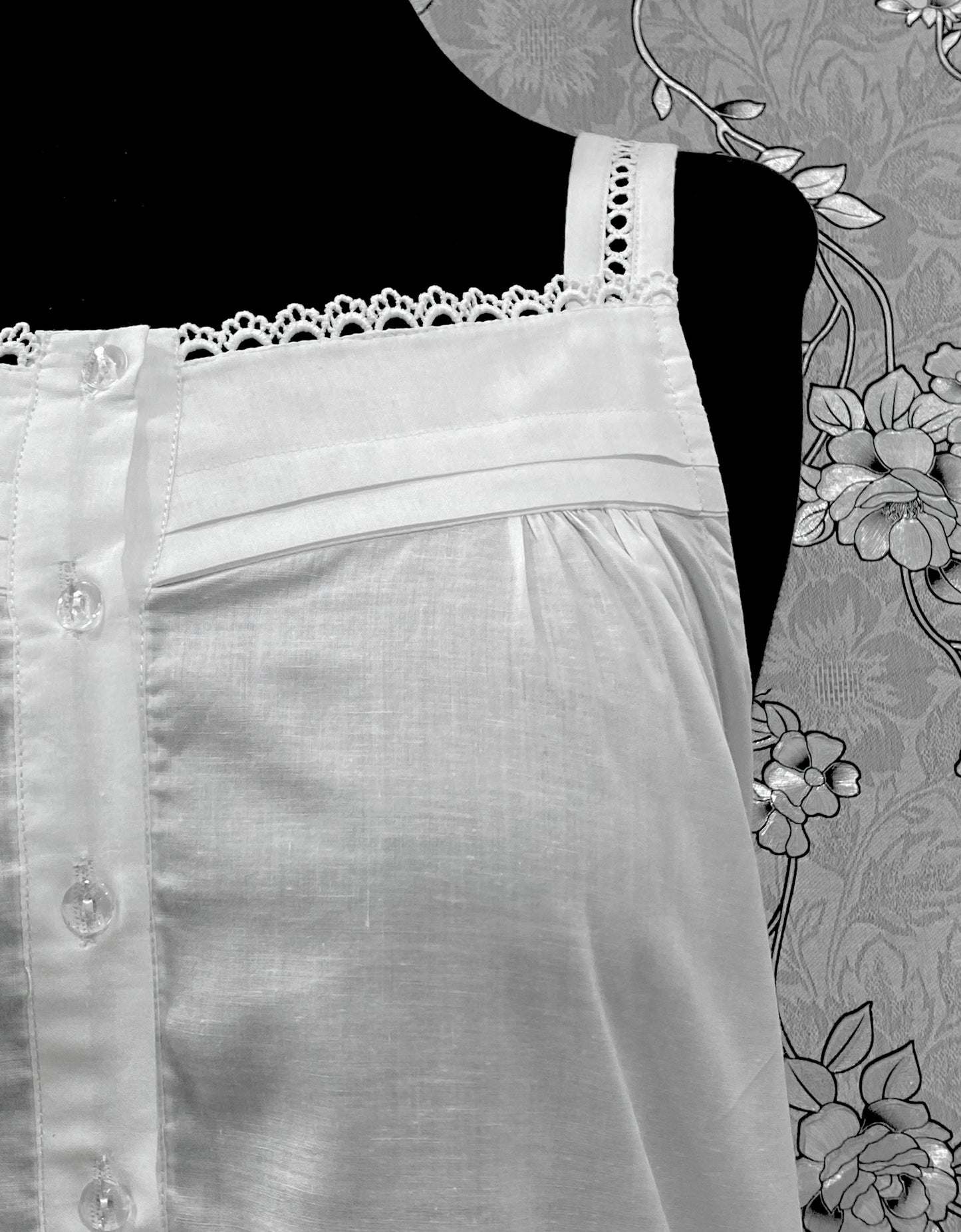 SoieRose White 100% Cotton Victorian Nightgown-SR-1003