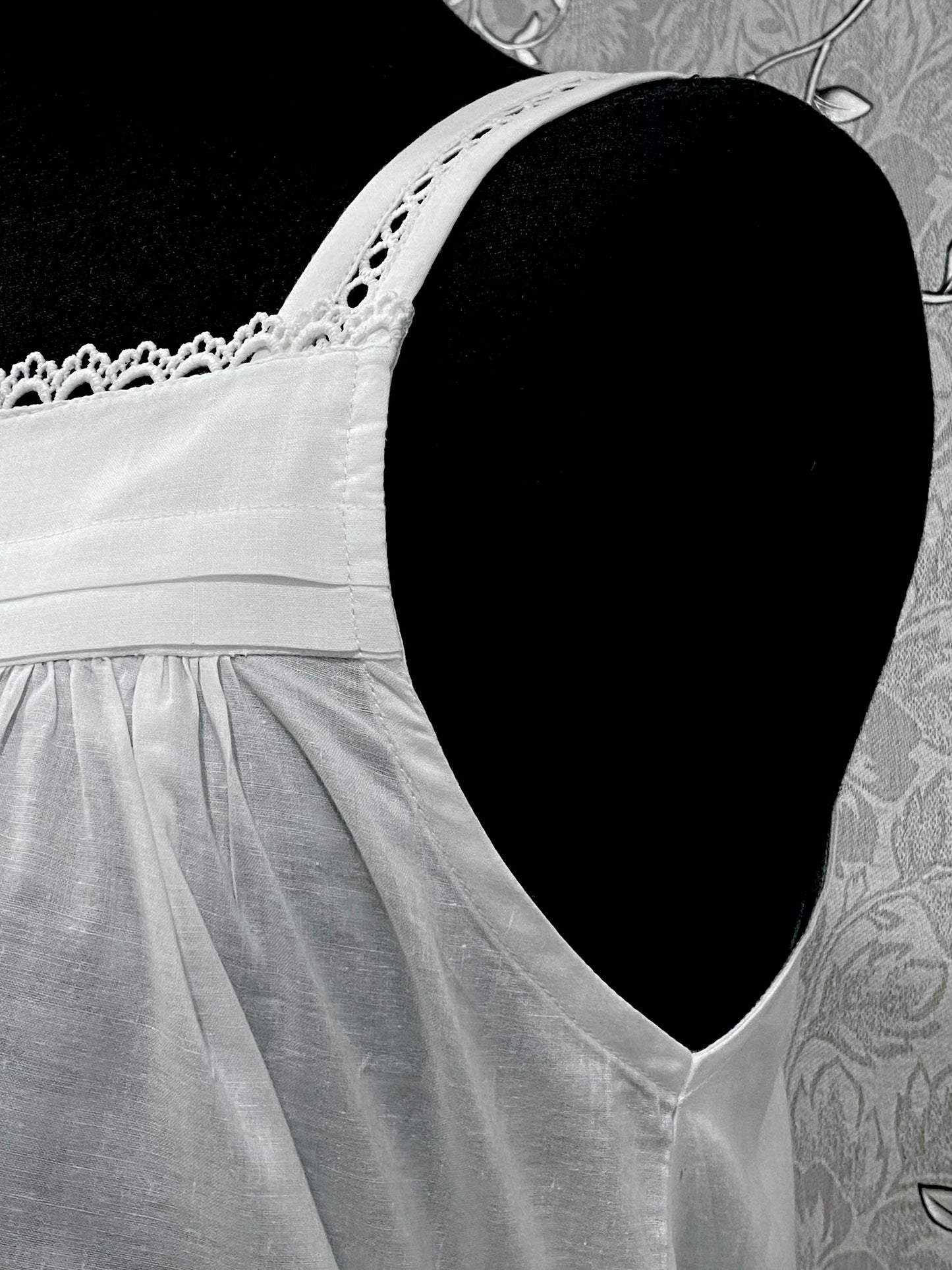 SoieRose White 100% Cotton Victorian Nightgown-SR-1003