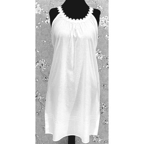SoieRose SR-1161 Victorian 100% Cotton Scalloped Lace Trim Nightgown