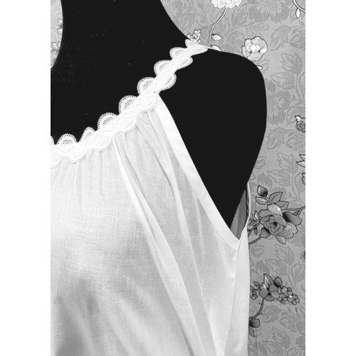 SoieRose SR-1161 Victorian 100% Cotton Scalloped Lace Trim Nightgown