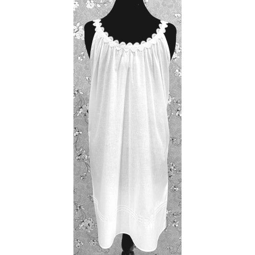 SoieRose SR-1161 Victorian 100% Cotton Scalloped Lace Trim Nightgown