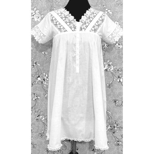 SoieRose SR-1164 Victorian-Inspired White 100% Cotton Nightgown
