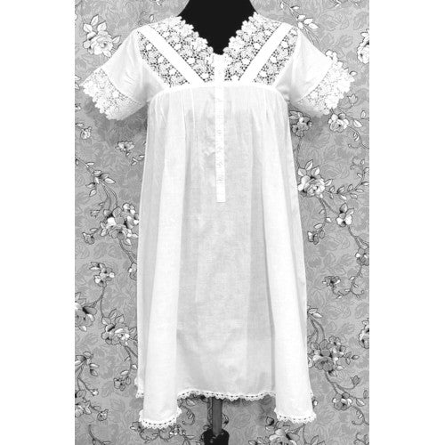 SoieRose SR-1164 Victorian-Inspired White 100% Cotton Nightgown