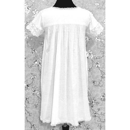 SoieRose SR-1164 Victorian-Inspired White 100% Cotton Nightgown