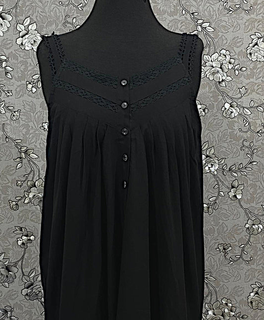 SoieRose SR-1177 Victorian 100% Cotton Sleeveless Nightgown with Lace Trim