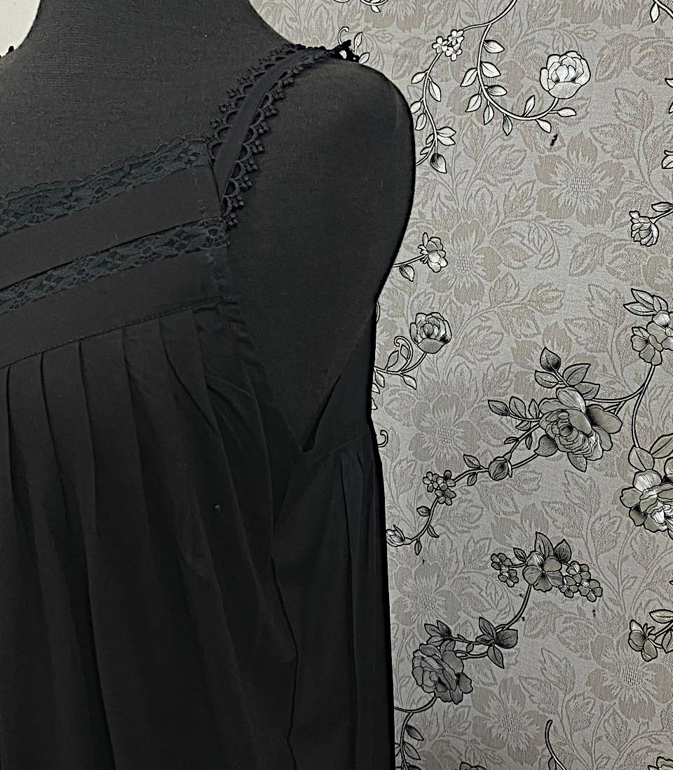 SoieRose SR-1177 Victorian 100% Cotton Sleeveless Nightgown with Lace Trim