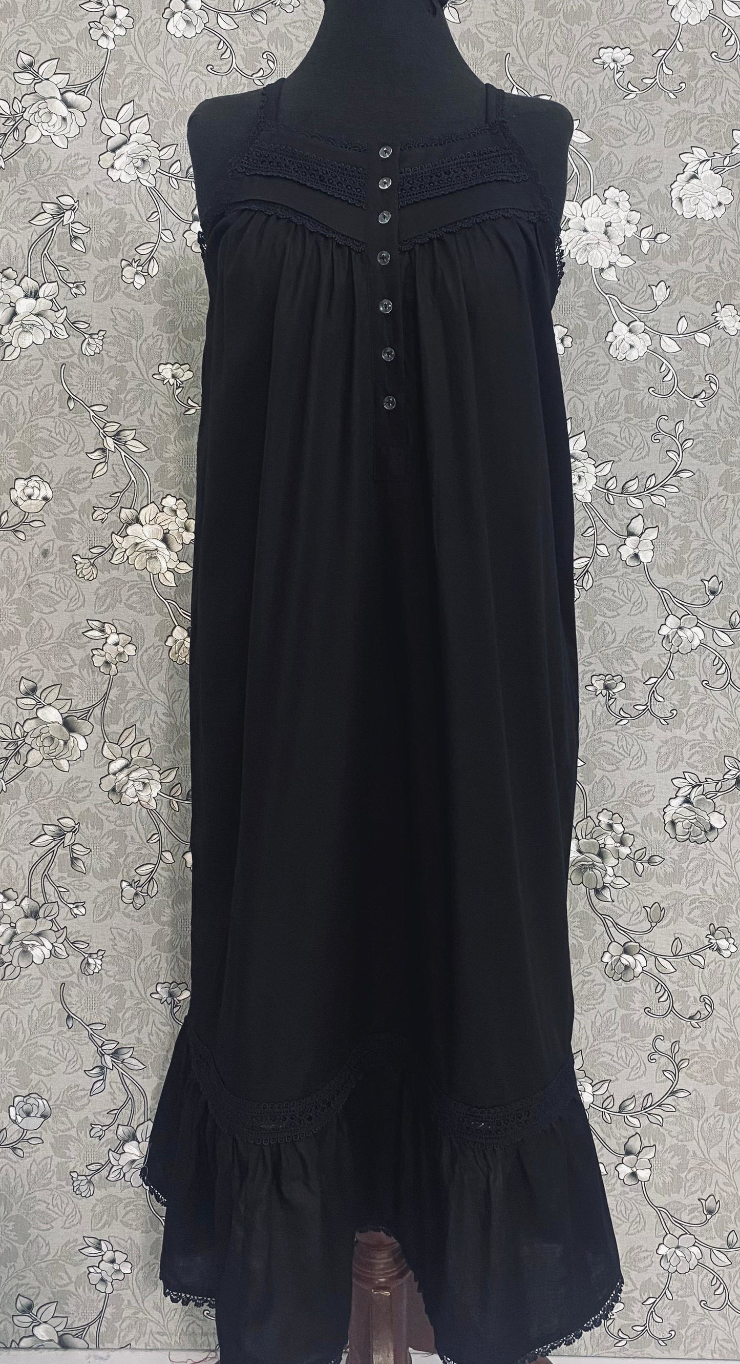 SoieRose SR-1178 100% Cotton Victorian Nightgown – Vintage Inspired Sleeveless Sleepwear
