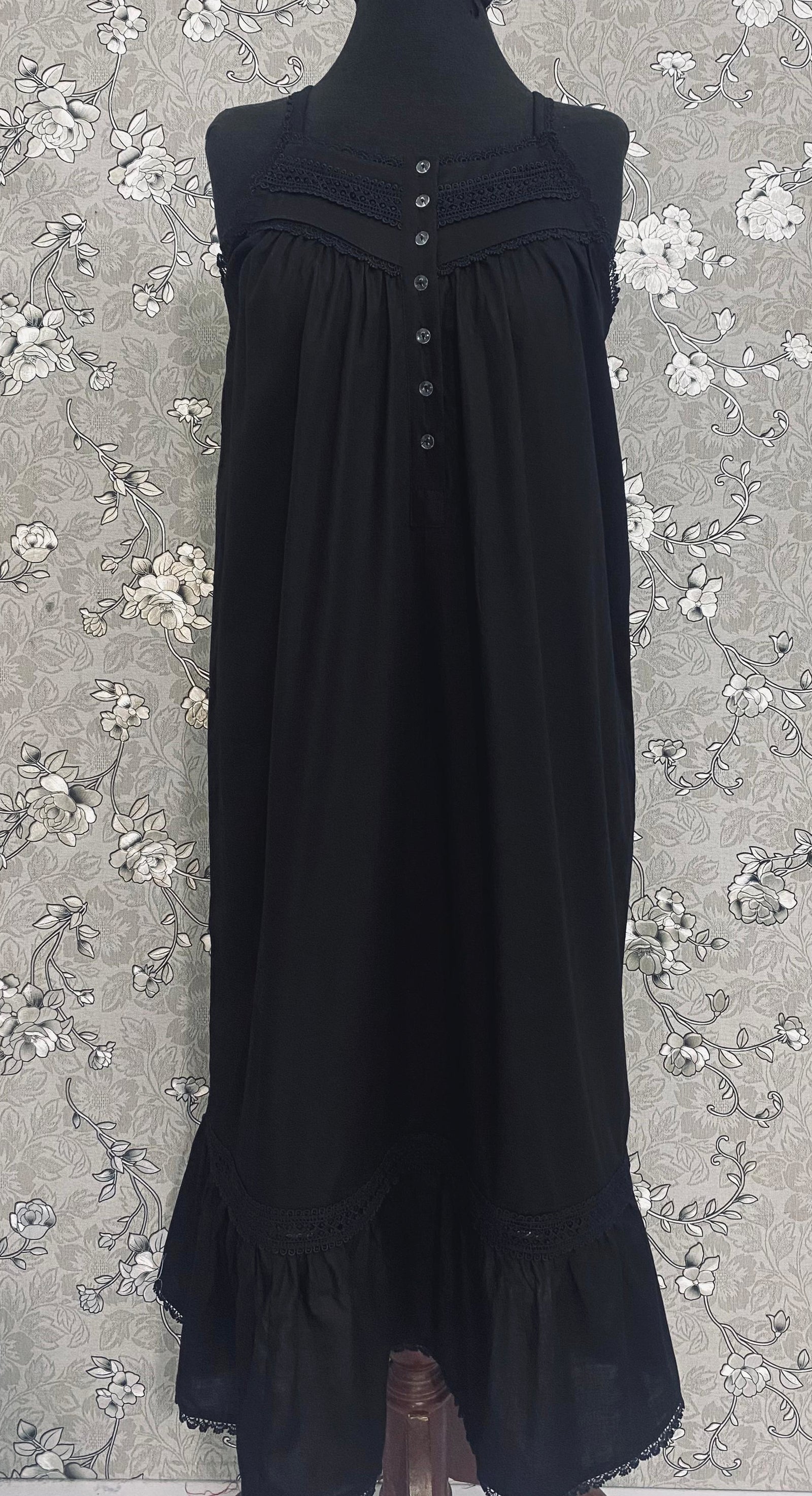 SoieRose SR-1178 100% Cotton Victorian Nightgown – Vintage Inspired Sleeveless Sleepwear