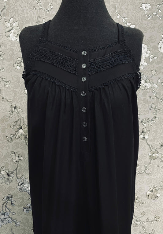 SoieRose SR-1178 100% Cotton Victorian Nightgown – Vintage Inspired Sleeveless Sleepwear