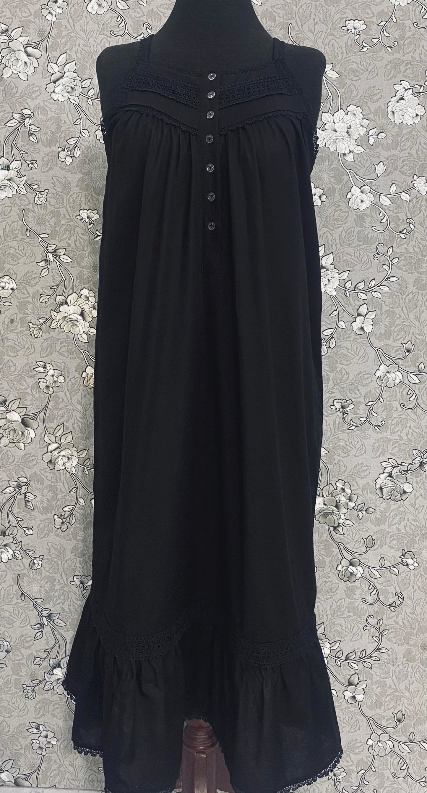 SoieRose SR-1178 100% Cotton Victorian Nightgown – Vintage Inspired Sleeveless Sleepwear