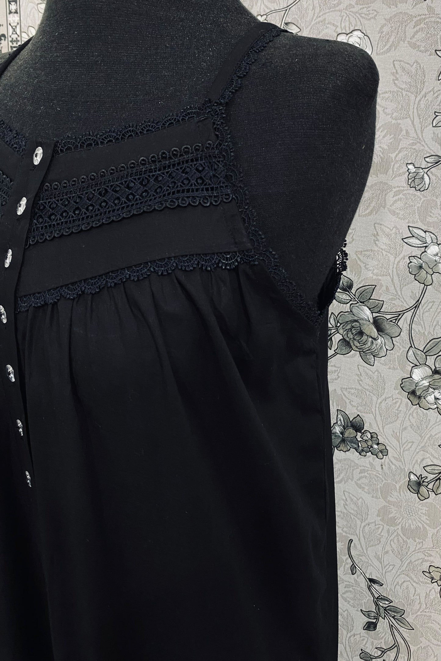 SoieRose SR-1178 100% Cotton Victorian Nightgown – Vintage Inspired Sleeveless Sleepwear