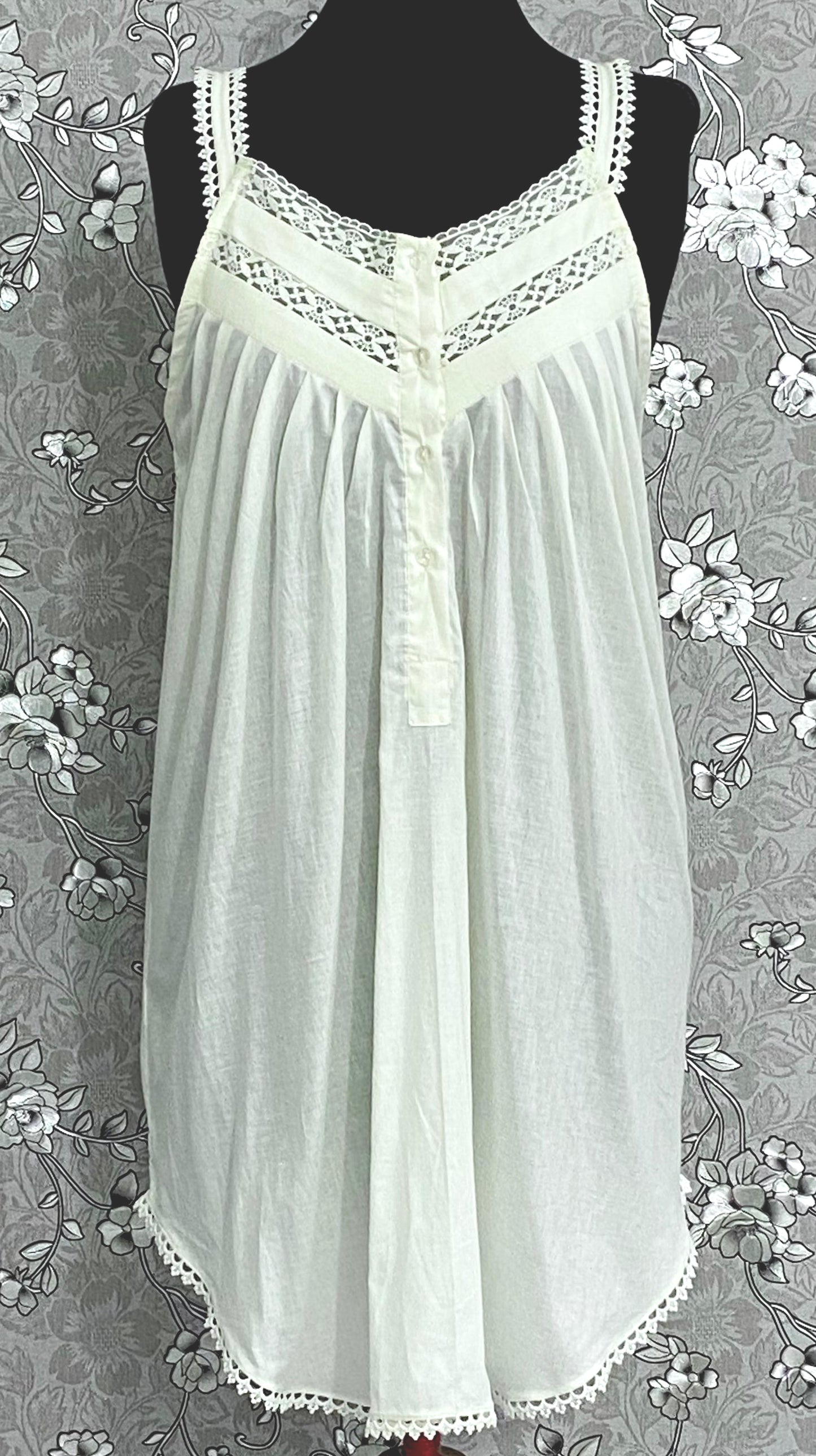 SoieRose SR-1179 – 100% Cotton Victorian Nightgown with Lace Trim