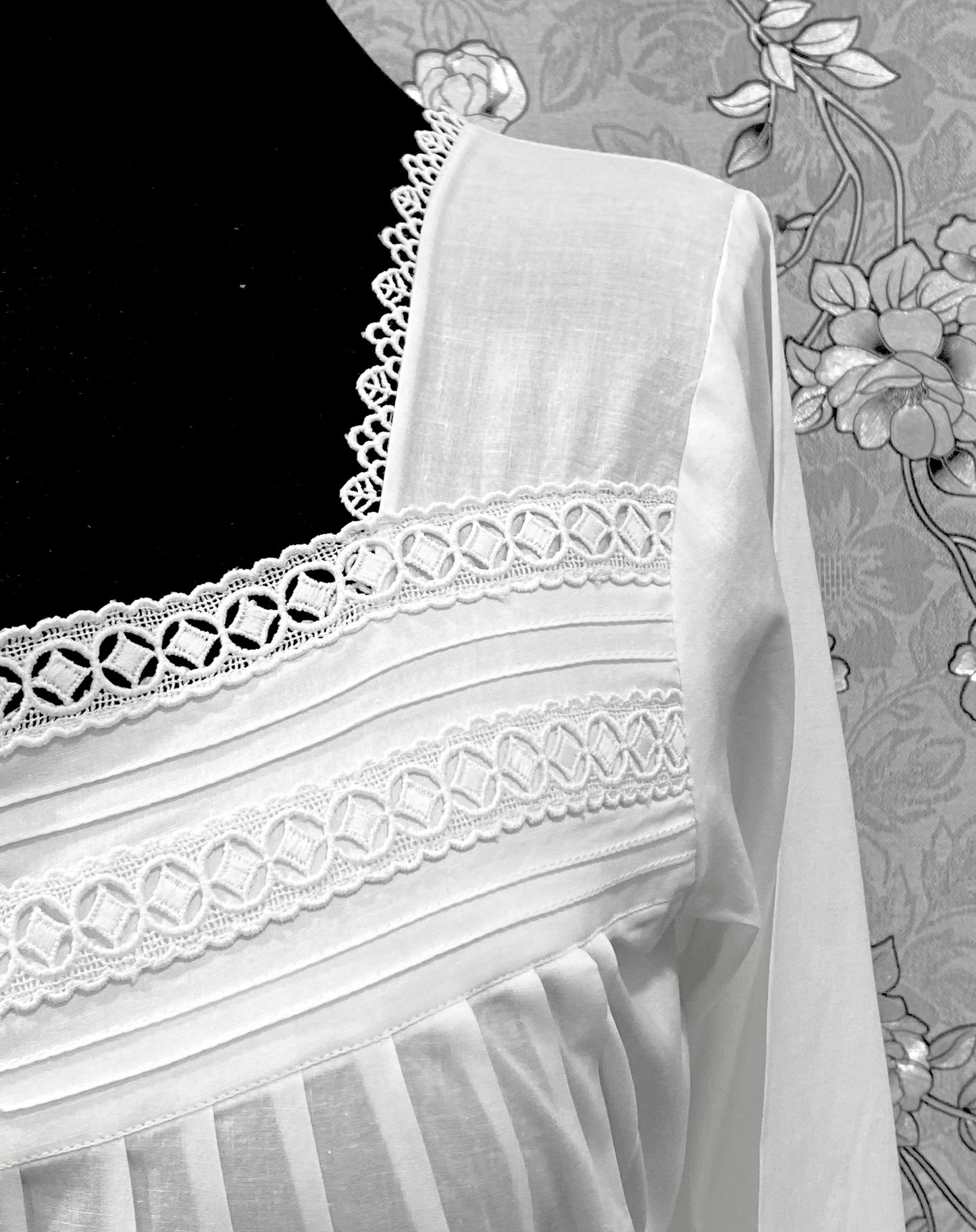 SoieRose SR-1212 Victorian 100% Cotton Nightgown – Long Sleeve Front-Button Elegance