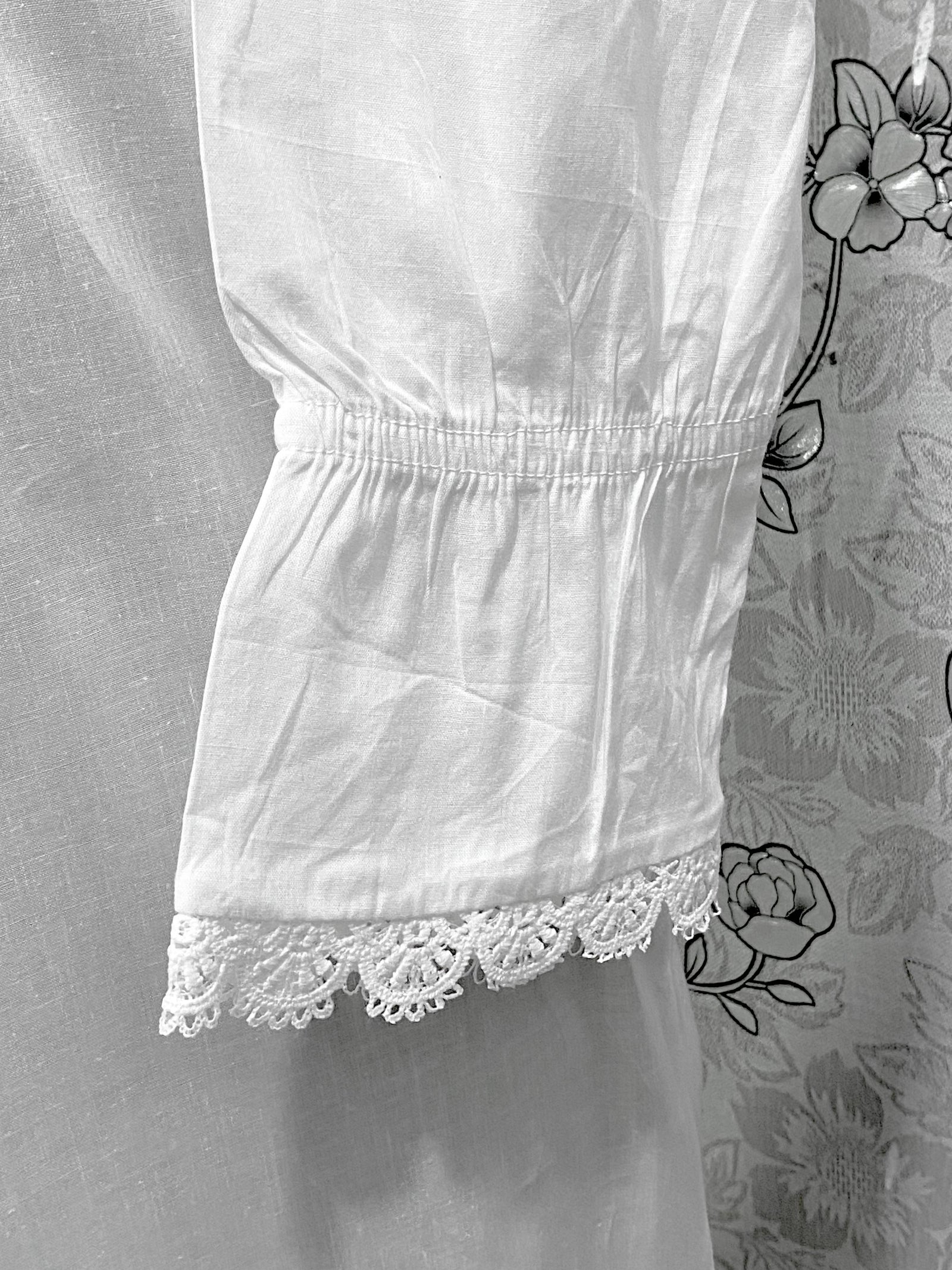 SoieRose SR-1214 Victorian 100% Cotton Nightgown – Smocked Bodice & Ruffle Hem Elegance