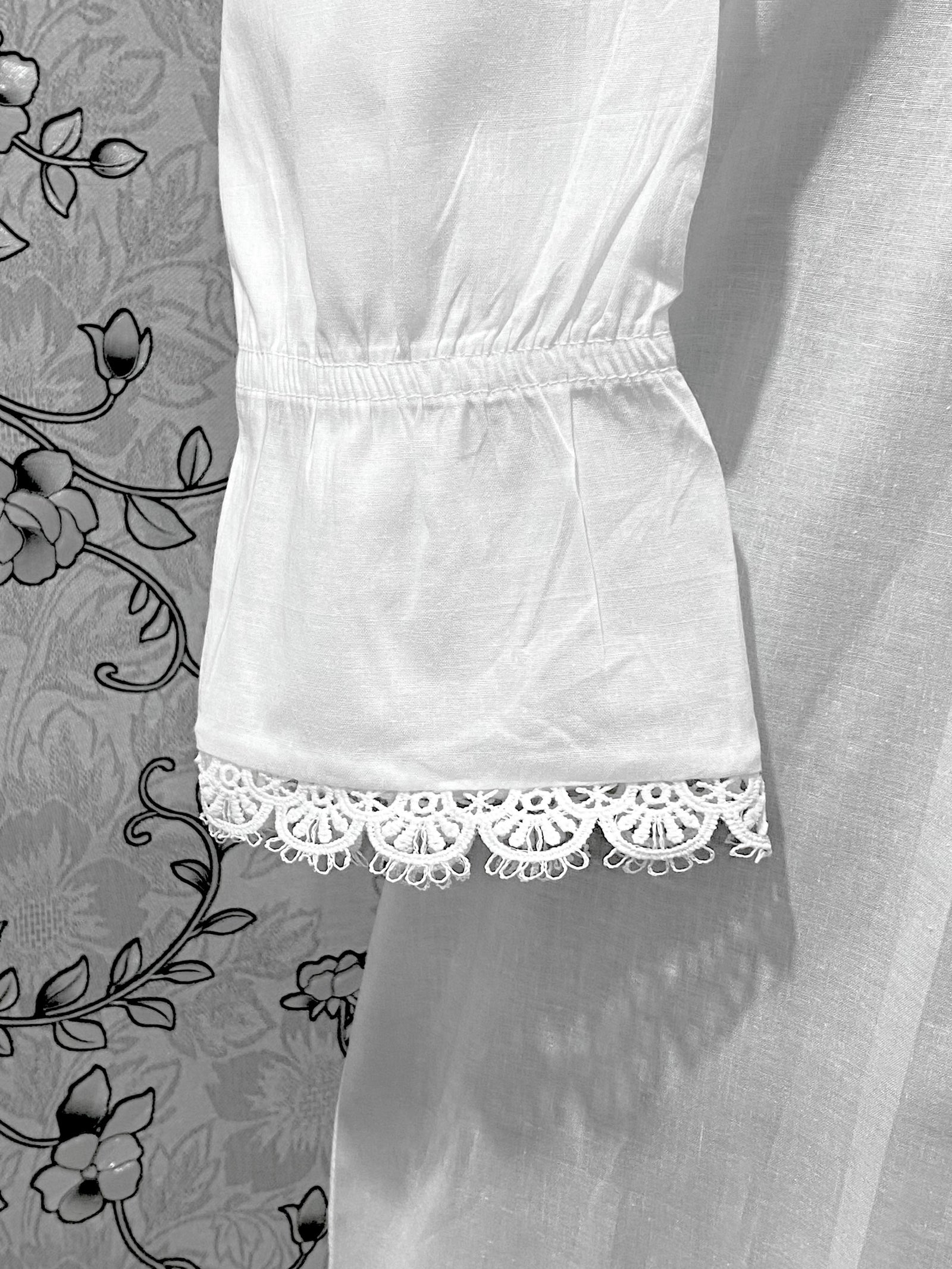 SoieRose SR-1214 Victorian 100% Cotton Nightgown – Smocked Bodice & Ruffle Hem Elegance