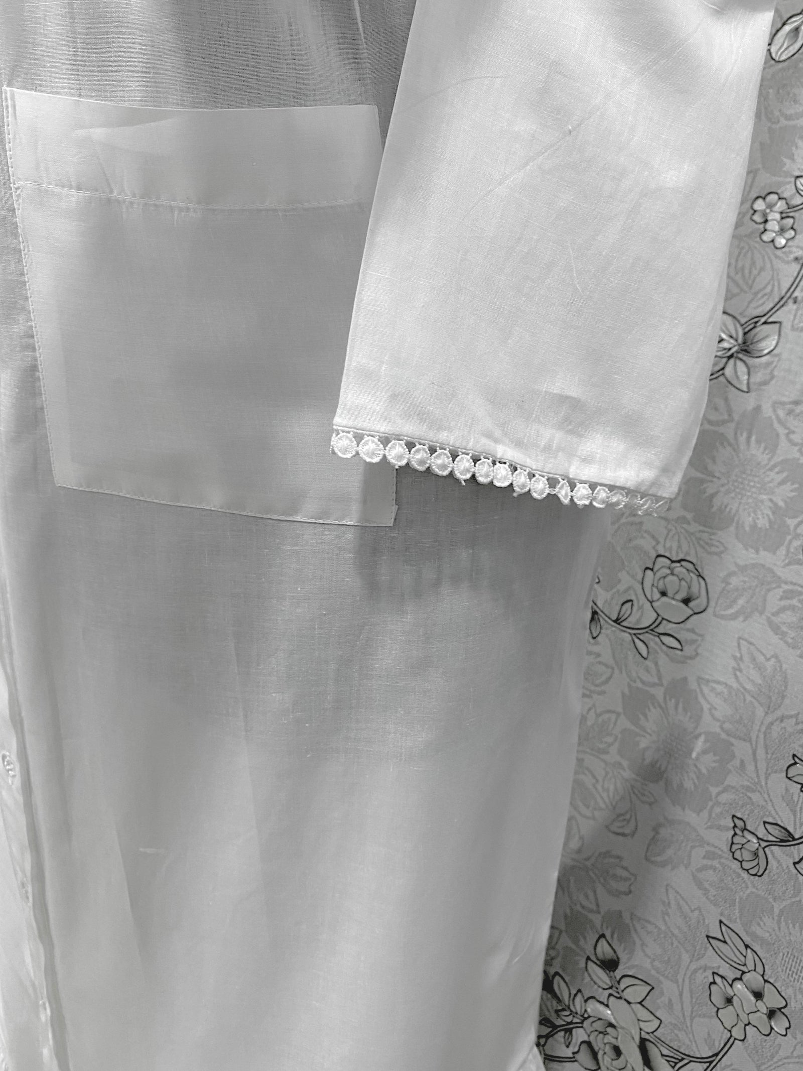 SoieRose SR-1216 Victorian 100% Cotton Nightgown – Embroidered Front & Ruffle Hem