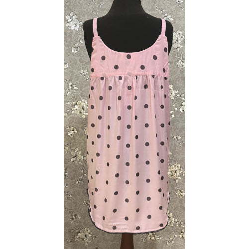 SoieRose SR-1254 Blush Pink Polka Dot Nightgown, Vintage Style Sleepwear