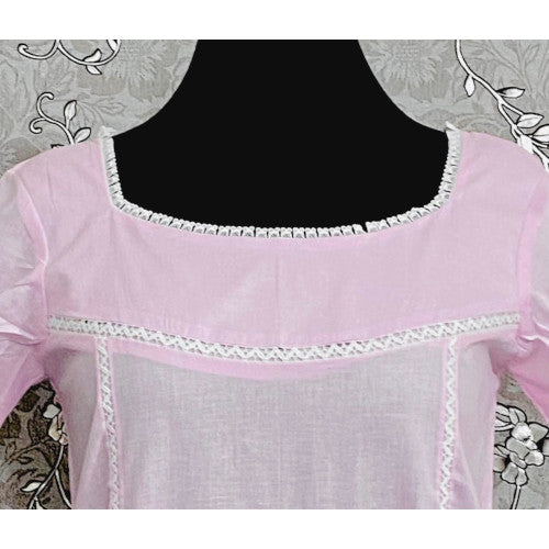 SoieRose SR1093 Women's Sleek Fit 100% Cotton Nightgown - Pink